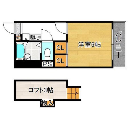 平野市町マンションの物件間取画像